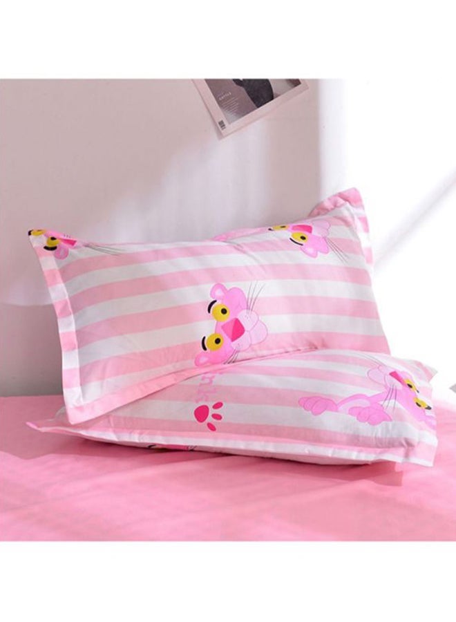 NIBEMINENT 4-Piece Printed Bedding Set Fabric Pink Quilt Cover 200x230 Cm, Bed Sheet 230x250 Pillow 48x74cm - Image 3