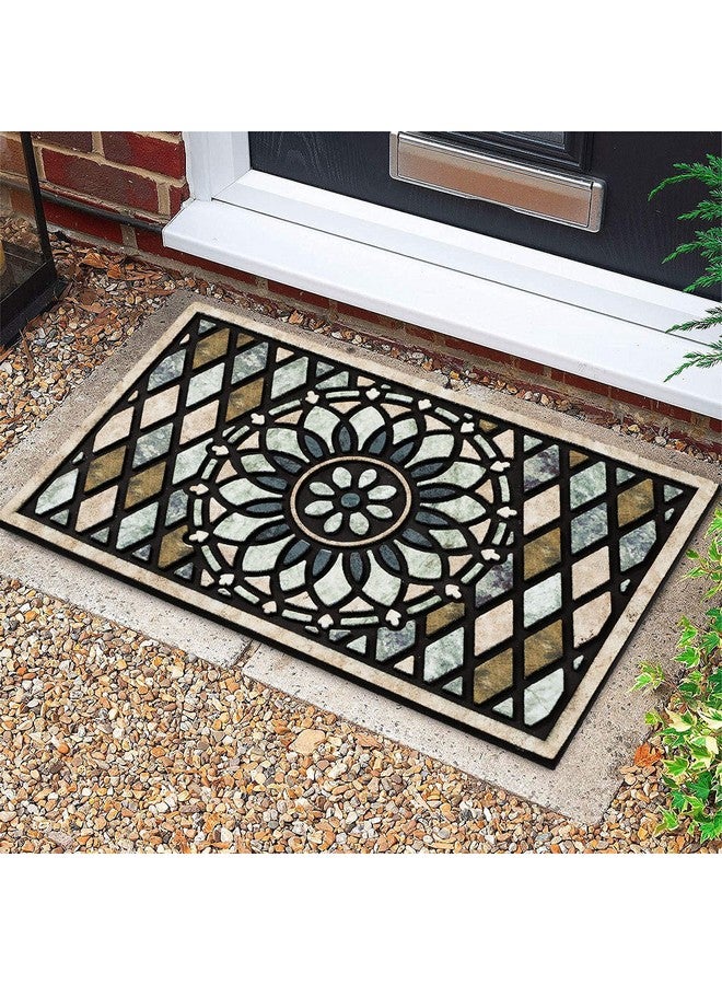 CHICHIC Welcome Door Mat 24 x 36 Inch Front Doormat Outdoors for Home Entrance Outdoors Mat for Outside Entry Way Doormat Entry Rugs, Heavy Duty Non Slip Rubber Back Low Profile, Flower - Image 1