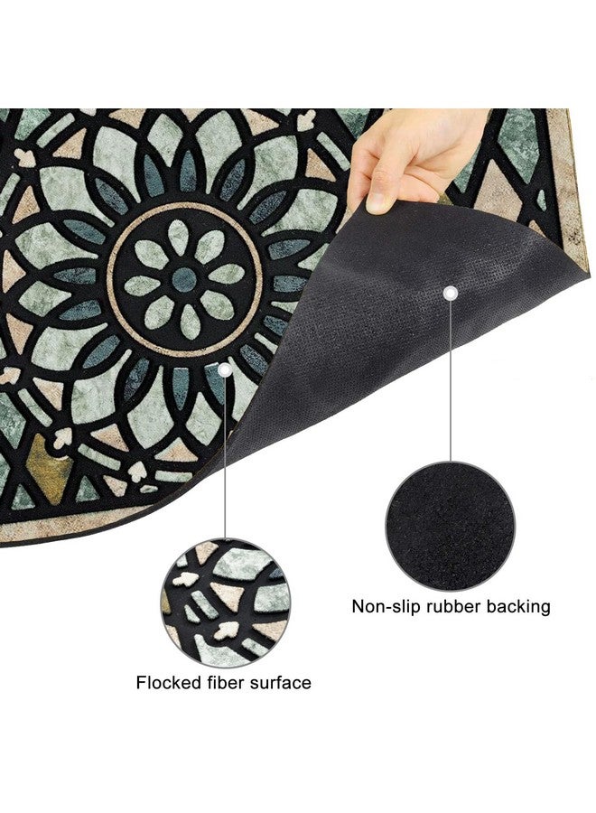 CHICHIC Welcome Door Mat 24 x 36 Inch Front Doormat Outdoors for Home Entrance Outdoors Mat for Outside Entry Way Doormat Entry Rugs, Heavy Duty Non Slip Rubber Back Low Profile, Flower - Image 3