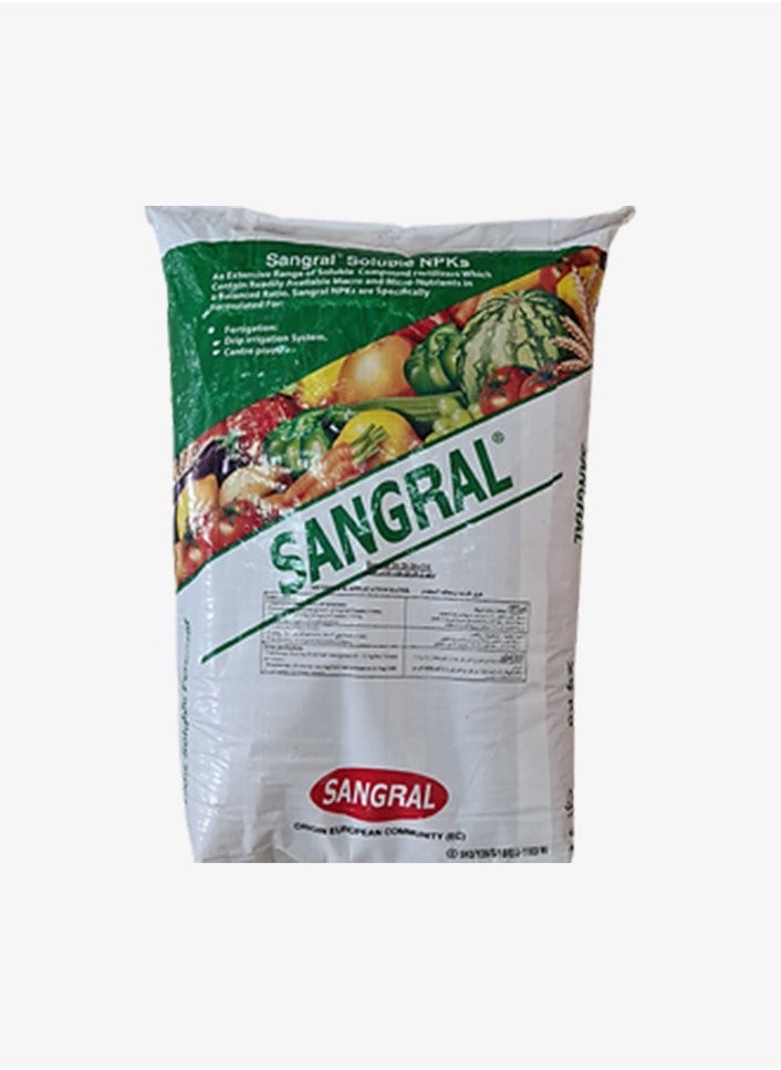 Sangral NPK 20-20-20+TE 100% Water Soluble Fertilizer 25kg Best for Indoor and Outdoor Plants