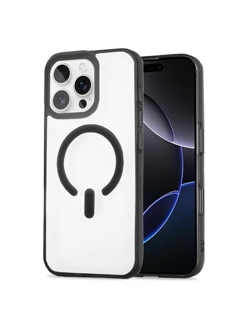 Techie - Apple iPhone 16 Pro Max Frosted Translucent Matte Back Cover Case with Magnetic MagSafe - Black - Image 1
