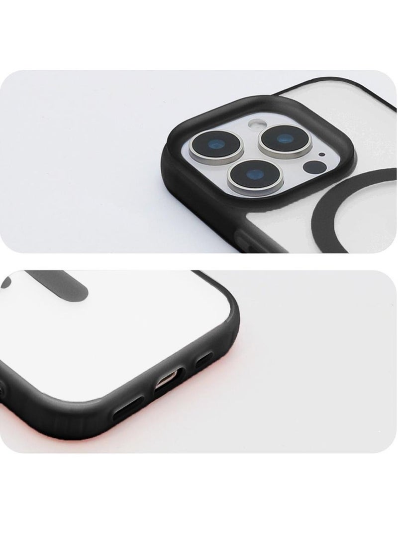 Techie - Apple iPhone 16 Pro Max Frosted Translucent Matte Back Cover Case with Magnetic MagSafe - Black - Image 1