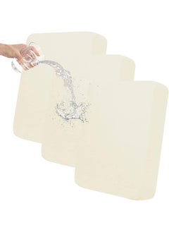Easy-Going Easy-Going 100% Waterproof Chair Sofa Seat Cushion Slipcovers Couch Cushion Cover Stretch Furniture Protector for Kids, Pets (3-Piece Sofa Cushion, Ivory)  - Image 1