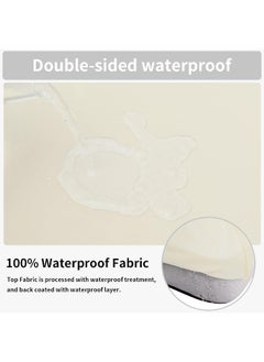 Easy-Going Easy-Going 100% Waterproof Chair Sofa Seat Cushion Slipcovers Couch Cushion Cover Stretch Furniture Protector for Kids, Pets (3-Piece Sofa Cushion, Ivory)  - Image 3