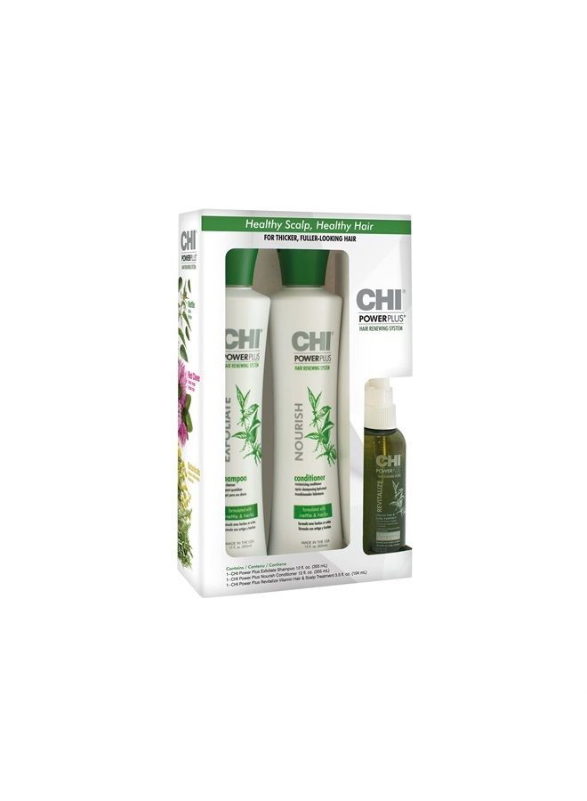 CHI مجموعة البداية من باور بلس مع شامبو وبلسم وعلاج لفروة الرأس - Image 1