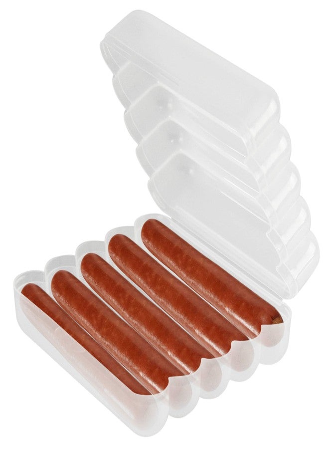 Home-X Hot Dog Keeper, Clear Hinged Lid, Hot Dog Storage Box, 5 ¼" L x 5" W x 2" H - Image 1