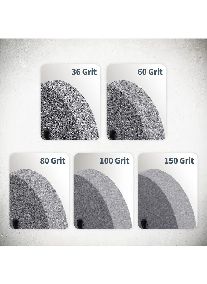 POWERTEC POWERTEC Bench Grinder Wheel 8 Inch 60 Grit, Aluminum Oxide Grinding Wheel for Bench Pedestal Grinder, 1" Thick 5/8" Arbor, Sharpening & Shaping Drill Bits, Blade, and Chisel 1PK (15517)  - Image 3