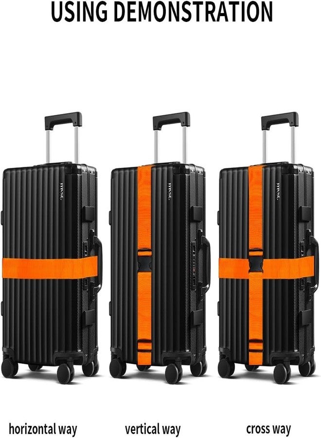 Hexwell Luggage Straps for Suitcases 79 Inch Length Adjustable Luggage Belt with Tags Easy to Identify Travel Luggage Strap (Orange, Pack - 2) - Image 4