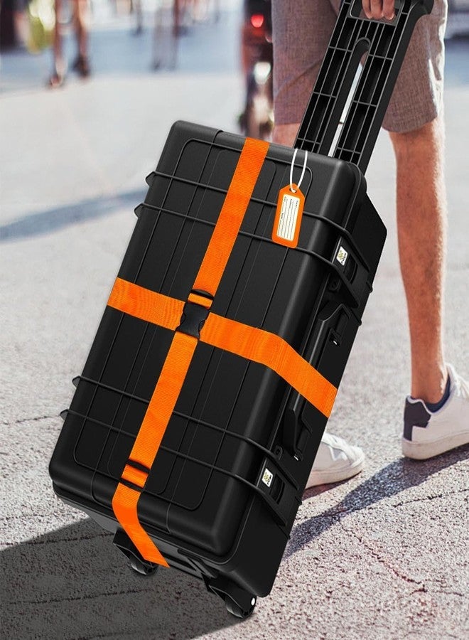 Hexwell Luggage Straps for Suitcases 79 Inch Length Adjustable Luggage Belt with Tags Easy to Identify Travel Luggage Strap (Orange, Pack - 2) - Image 5