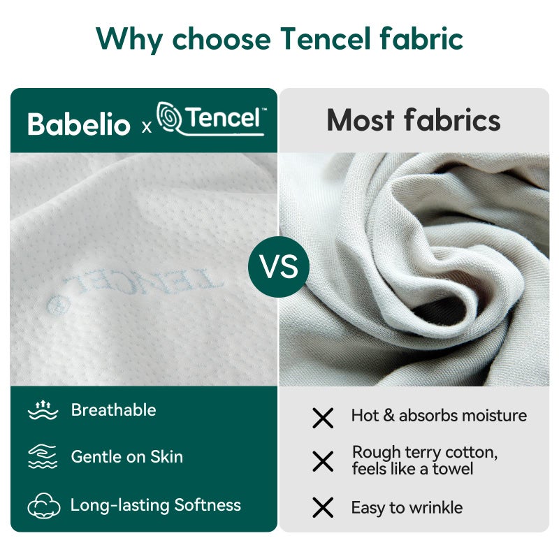 Babelio Crib Mattress, Toddler Mattress for Toddler Bed, Memory Foam Baby Mattress, Dual Sided with Tencel Cover & Waterproof Lining - Image 3