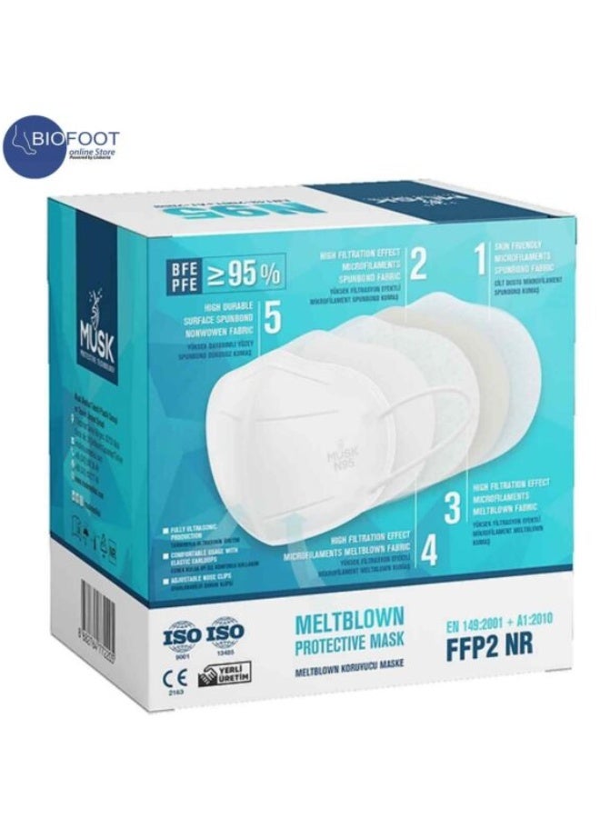 Musk N95 Mask White 10 PCS - Image 2
