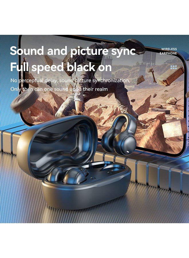 AOLION - Bone Conduction 5.4 Bluetooth Earphones with Power Box and Protective Case Android Apple Wireless Earphones 250MAH Battery Capacity 10M Transmission Distance Bluetooth Headset for Cycling Running - Image 1