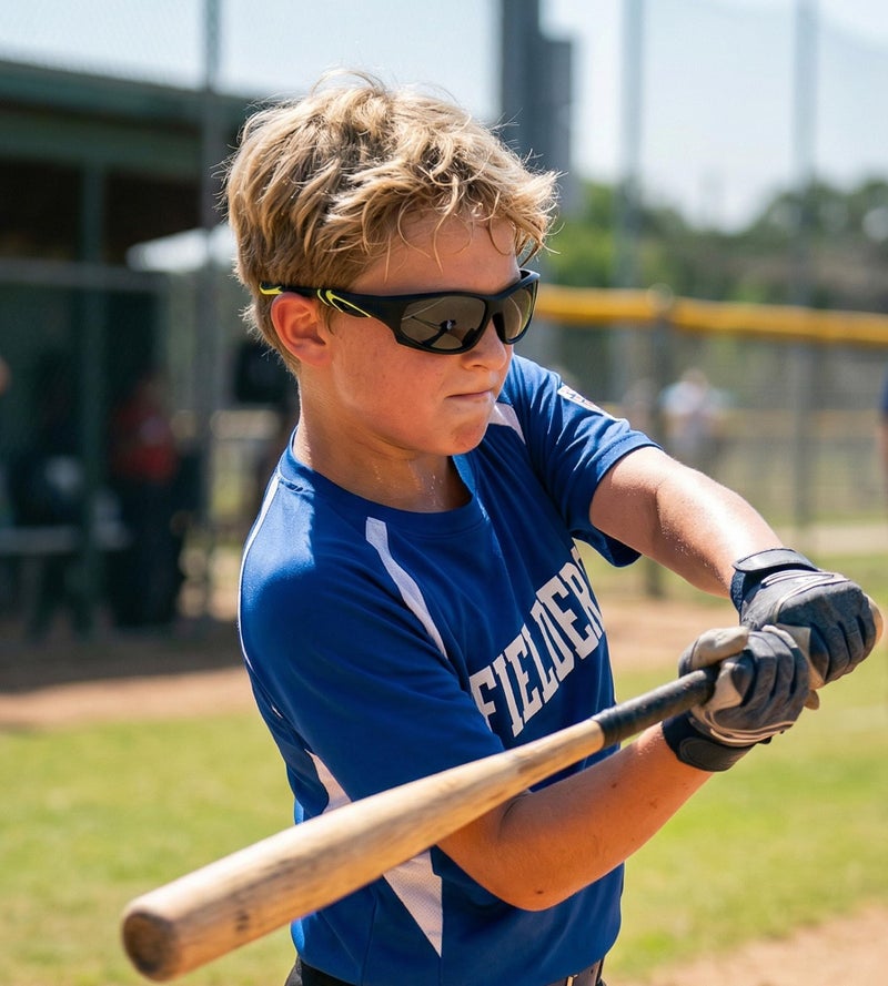 NULOOQ Kids Baseball Polarized Sunglasses – Unbreakable Flexible Youth Sports Sunglasses for Boys Girls Age 4-12 (Matte Black Frame/Gray Lens) - Image 2