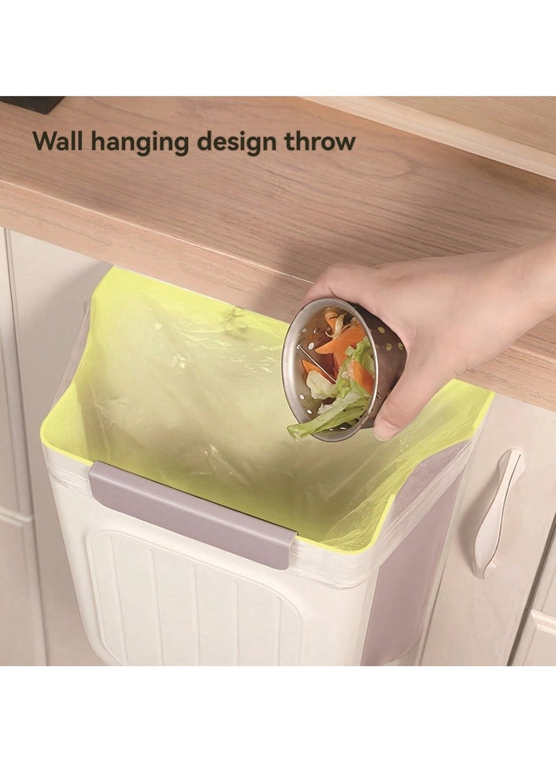 sokany 1pieces Wall Mounted Collapsible Kitchen Trash Can, Home Cabinet Door Hanging Storage Basket, Bathroom Paper Storage Basket, Home Decor, Housewarming Gifts, Room Decor  - Image 4
