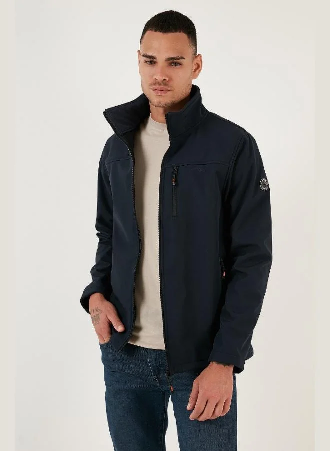 Buratti  Buratti Water Repellent Slim Fit Stand Collar Softshell Jacket Men's Jacket 649003 for Men | Best Price UAE