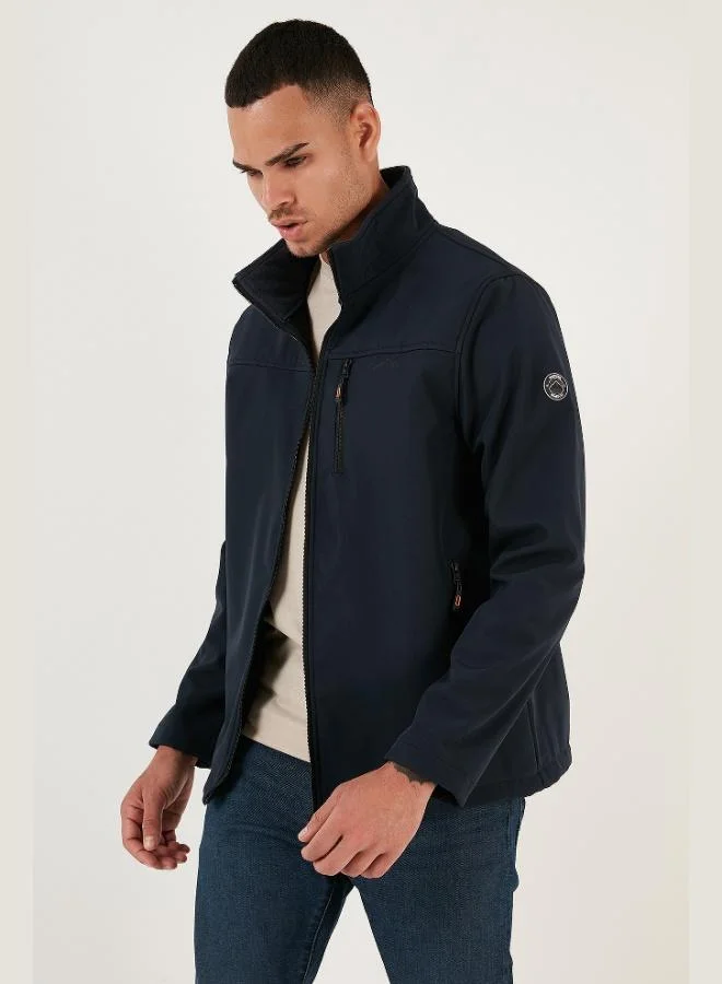 Buratti  Buratti Water Repellent Slim Fit Stand Collar Softshell Jacket Men's Jacket 649003 for Men | Best Price UAE