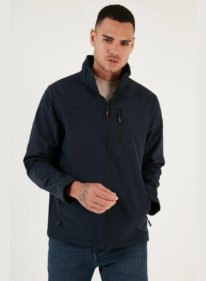 Buratti  Buratti Water Repellent Slim Fit Stand Collar Softshell Jacket Men's Jacket 649003 for Men | Best Price UAE