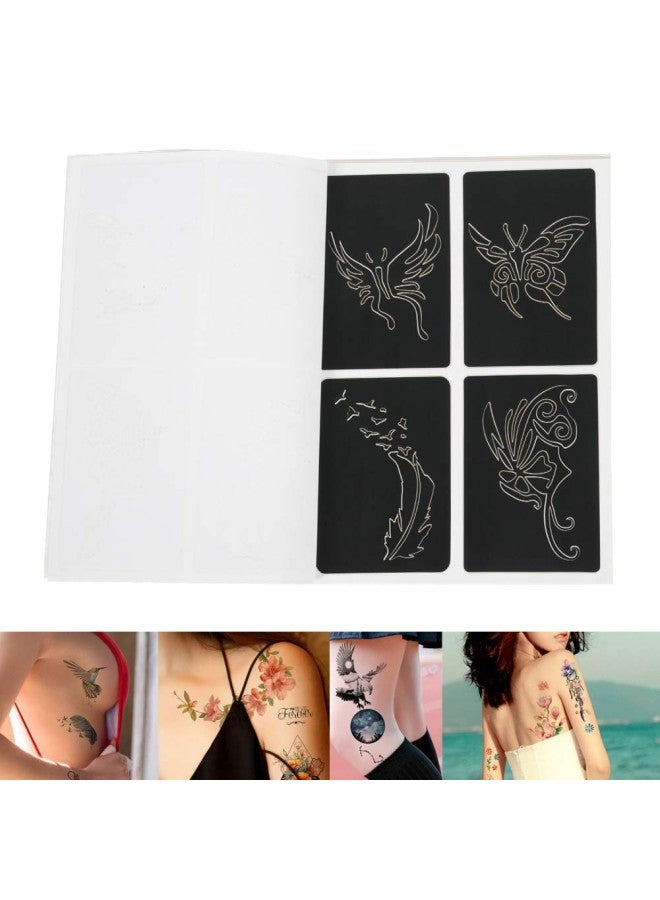 klarako Tattoo Stencil Kit, Semi-Permanent Small Tattoo Stencil 118 Patterns Airbrush Temporary Tattoos Template, Glitter Tattoo Kit - Image 1