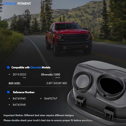 RHAOCZIYAUTO 84745940 Fuel Tank Filler Pipe Housing Fit for Chevy Silverado 1500 Gas 2019-2025 5.8 Ft Box Only, without Diesel - Gas Cap Door Assembly Replace# 84492767 84745968 - Image 2