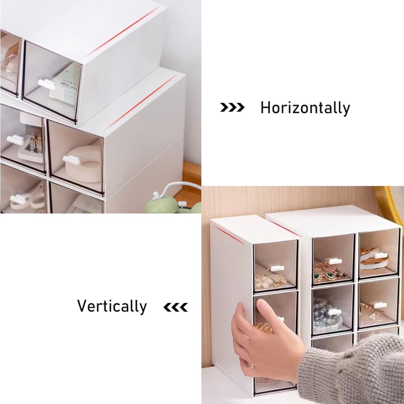 kulusion Desk Drawer Organizer, Stackable Storage Drawers, Compact Plastic Storage Box, Ideal for Office, School, Home, Small Space, Large 3 Drawers (White) - Image 5