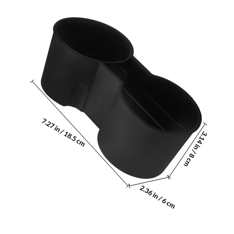 Non Slip Black Car Cup Holder Insert Organizer Dual Drink Tray for Sedan - Image 3