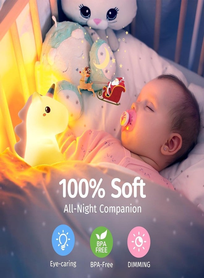 Limpus Night Light for Kids Baby Lamp Night Lights for Room Girls Night Light, Silicone Nursery Squishy Soft Rechargeable Color Changing Cute Night Light for Birthday Gift (Horse lamp) - Image 2