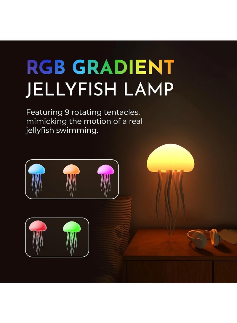 TIGER مصباح قنديل البحر العائم - تحكم صوتي بتدرج RGB مع مجسات متحركة، مصباح LED قابل لإعادة الشحن مع مستشعر لمسي لجانب السرير، غرفة المعيشة - مصباح قنديل البحر الراقص للأطفال والبالغين - مصباح ليلي ممتع ومريح لتزيين المنزل - Image 2