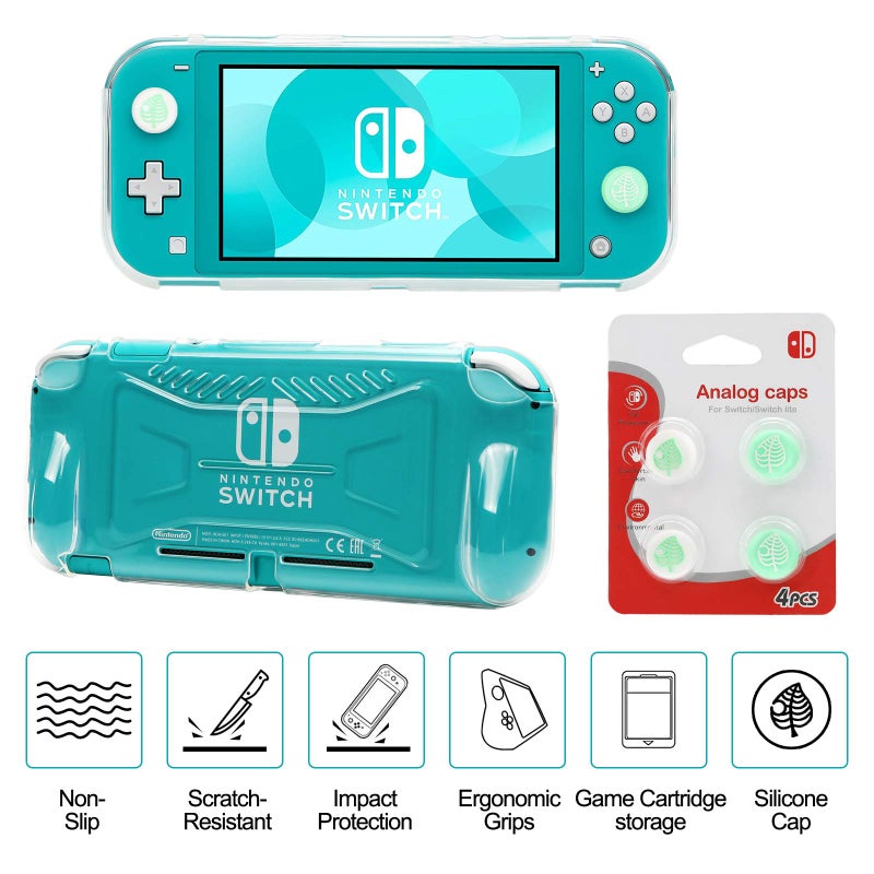 WDZREE Switch Lite Accessories Bundle, Kit with Carrying Case,TPU Case Cover with Screen Protector,Charging Dock,Playstand, Game Case, USB Cable, Stylus,Thumb Grip Caps for Nintendo Switch Lite (Turquoise) - Image 5