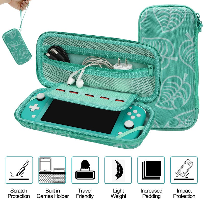 WDZREE Switch Lite Accessories Bundle, Kit with Carrying Case,TPU Case Cover with Screen Protector,Charging Dock,Playstand, Game Case, USB Cable, Stylus,Thumb Grip Caps for Nintendo Switch Lite (Turquoise) - Image 3