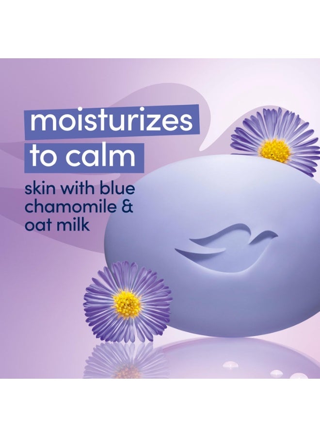 دوف صابون دوف المضاد للإجهاد بالبابونج الأزرق وحليب الشوفان يرطب البشرة ويهدئها، 90 غرام، قطعتان - Image 3