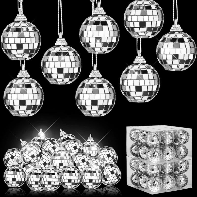 The Decor Affair The Decor Affair 100 Pcs of 2Inch Mini Disco Ball Ornaments Bulk Christmas Tree Decorations for a Retro 70s Glam Reflective Mirrors for Disco Parties Weddings and Stage Spectacles 