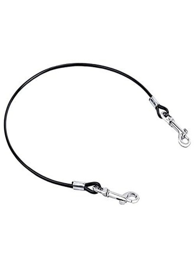 Mogoko Pet Dog Car Seat Belt Restraint, Coated Stainless Steel Chew Proof Dog Vehicle Safety Tether Cable, Double Clip No-Chew Pet Car Leash Lead-24 Inch Black - Image 2