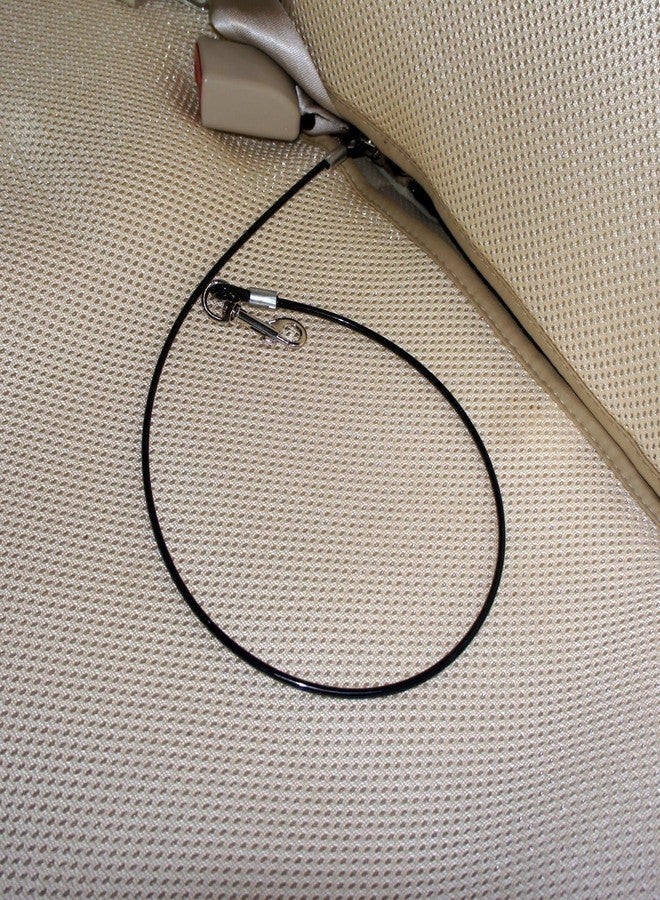 Mogoko Pet Dog Car Seat Belt Restraint, Coated Stainless Steel Chew Proof Dog Vehicle Safety Tether Cable, Double Clip No-Chew Pet Car Leash Lead-24 Inch Black - Image 3