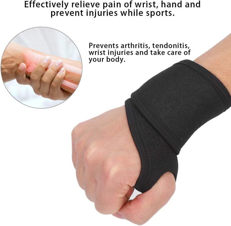 klarako Wrist Brace for Carpal Tunnel, Adjustable Elastic Wrist Strap Protection Support for Fitness Unisex(Black) - Image 4