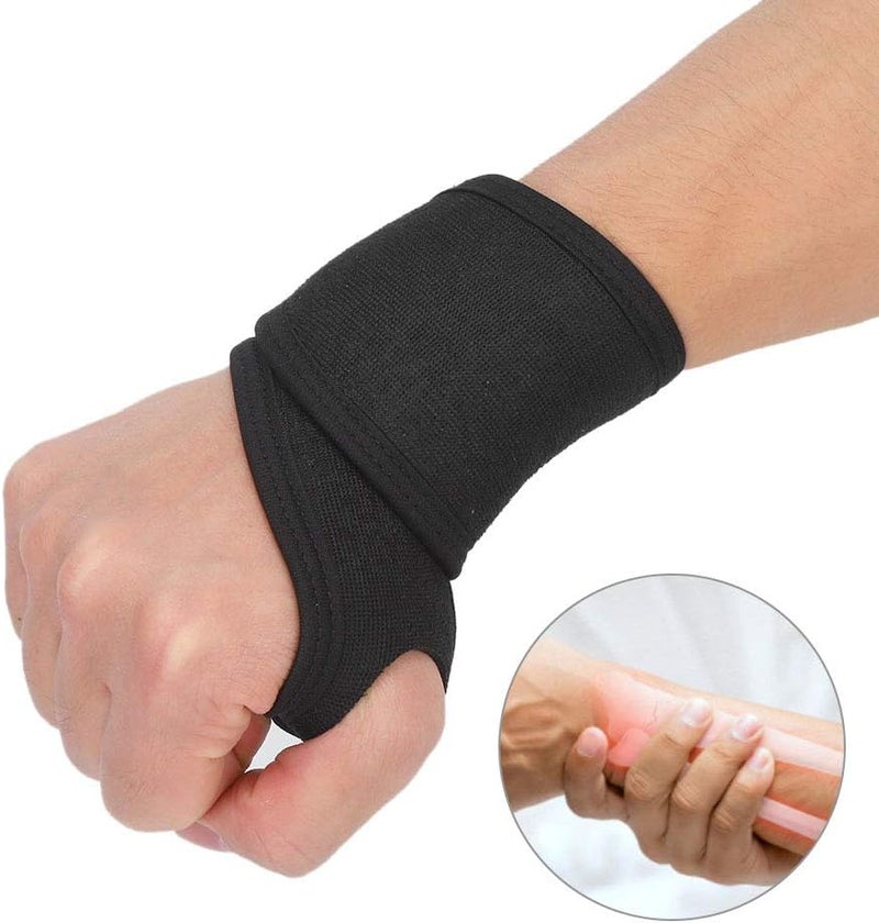 klarako Wrist Brace for Carpal Tunnel, Adjustable Elastic Wrist Strap Protection Support for Fitness Unisex(Black) - Image 2