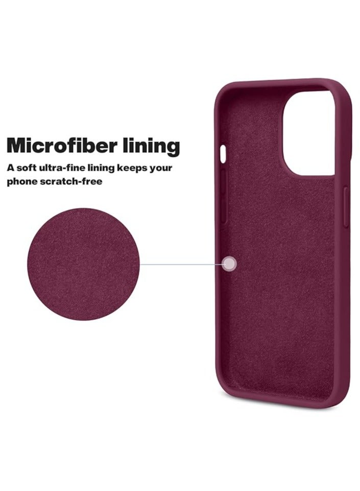 أكاليكس جراب متوافق مع iPhone 13 Pro، جراب هاتف نحيف واقٍ من السيليكون السائل مقاوم للصدمات مع بطانة من الألياف الدقيقة المضادة للخدش، 6.1 بوصة (أحمر غامق) - Image 5