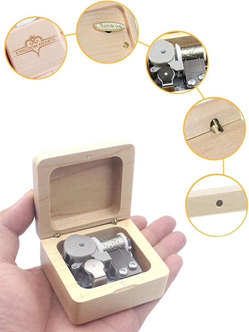 Sinzyo Music Box Vintage Musical Boxs Gift for Birthday Valentine's Day Christmas Day(Maple Wooden Box) - Image 3