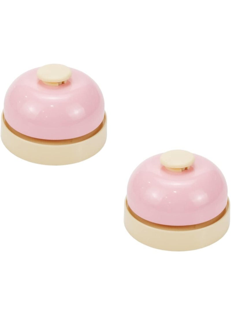 Call Bell, Mini Service Bell, Ringing Desk Bell Bellhop, for Restaurants, Schools, Hotels, Counter, Bar, Warehouses, Home-2Pcs(Pink) - Image 2