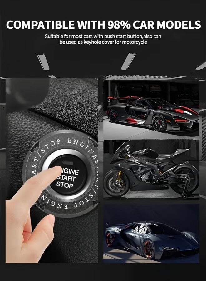 Generic Car Start Stop Button Cover Automotive Engine Start Button Cover,Car Engine Decoration Ring Car Spin Ignition Anti-Scratch Protector Car Interior Accessory  - Image 4