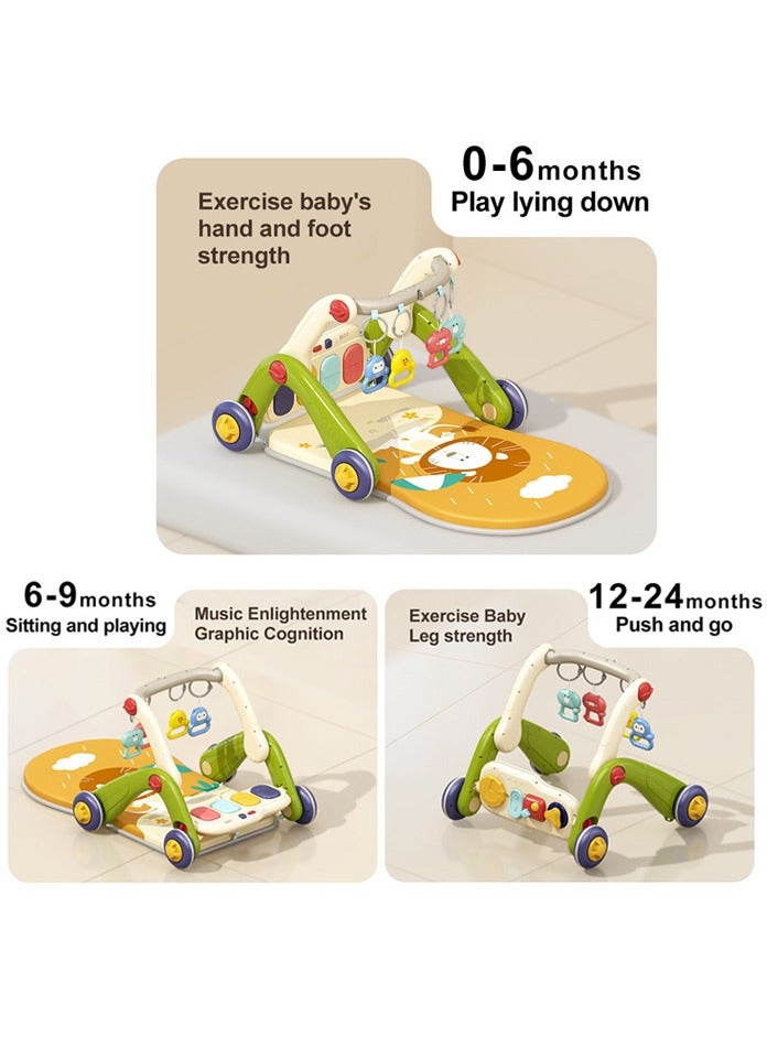 VIVAKIDS 3-in-1 Baby Walker & Fitness Rack - Multistage Activity Gym with Musical Piano, Large Washable Play Mat & Hanging Toys for Infants & Toddlers 0-24 Months - Image 3