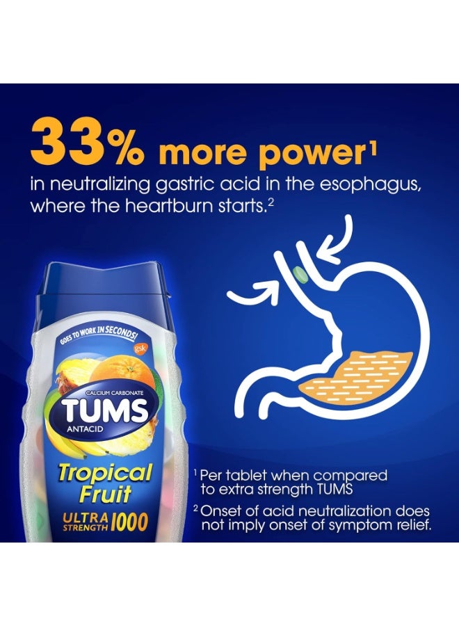 Tums Ultra 1000 Maximum Strength Tropical Fruit - 72 Chewable Tablets - Image 2