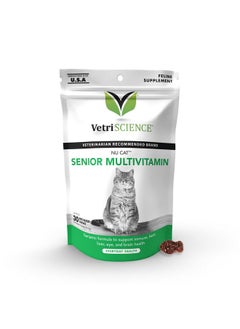 VetriScience Laboratories Nu Cat Senior Multivitamin With Lysine For Cats  30 Chews  Cat Supplements & Vitamins Designed To Support Heart, Eye And Brain Function, Immunity And Liver Health In Senior Cats  - Image 1