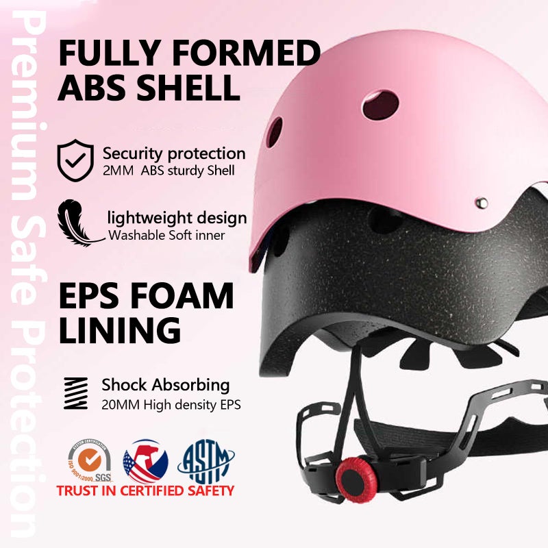 FiveColor&Co Kids Bike Helmet Pads with Knee Elbow Wrist Pads Guards,Toddler Adjustable Pink Helmet Girls Child with Unicorn Sticker - Image 3
