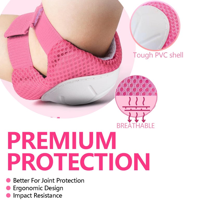 FiveColor&Co Kids Bike Helmet Pads with Knee Elbow Wrist Pads Guards,Toddler Adjustable Pink Helmet Girls Child with Unicorn Sticker - Image 5