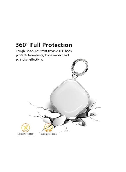 غطاء حماية مضاد للصدمات لسماعات Samsung Galaxy Buds FE 2023 مع سلسلة مفاتيح (شفاف)