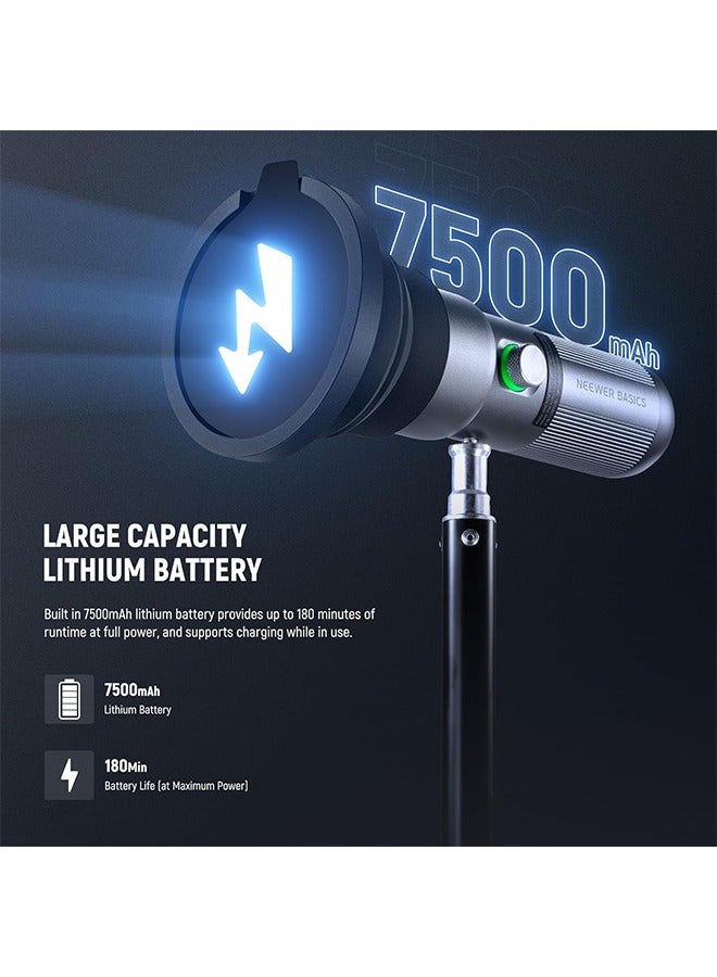 Neewer NEEWER BASICS RGB Photography Flashlight with 4 Colors/20 Gobo Filters/7500mAh, 10W Portable LED Video Spotlight Aluminum Alloy Patterned Ambient Sunset Light for Video Recording Studio Lighting, FL10  - Image 5