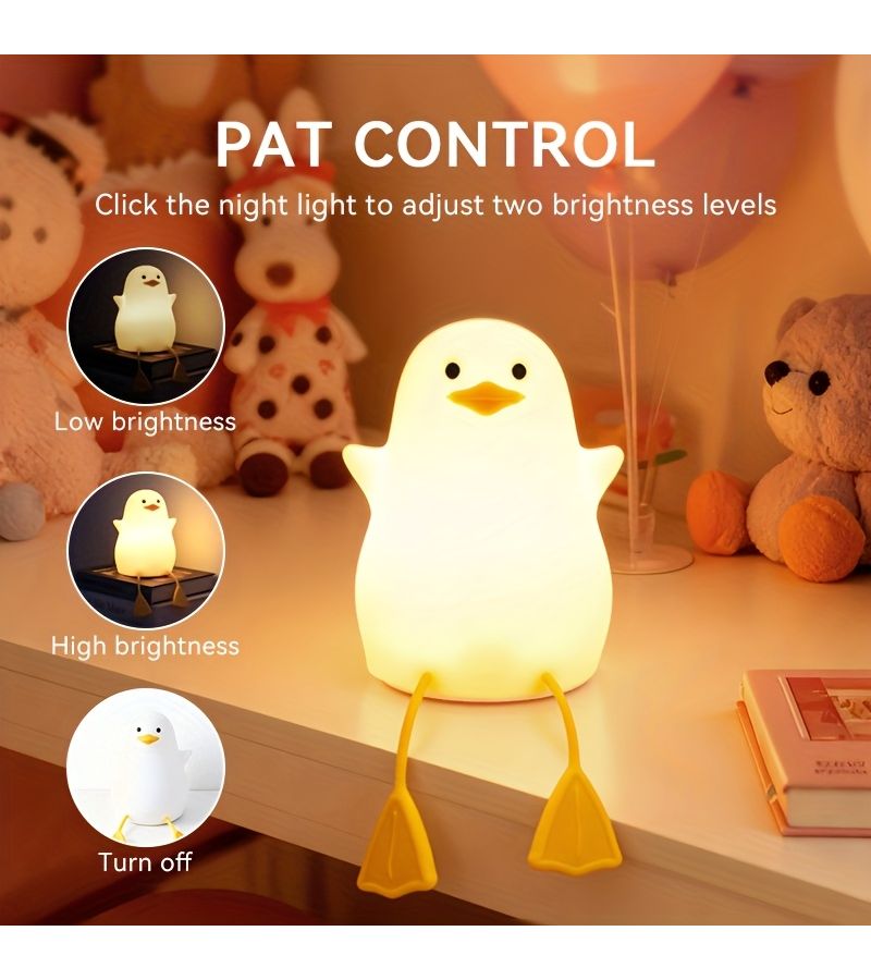 Rechargeable Yellow Billed Duck Night Light Flickering Small Lamp For Bedroom Living Room Home Decor Gifts - Image 4