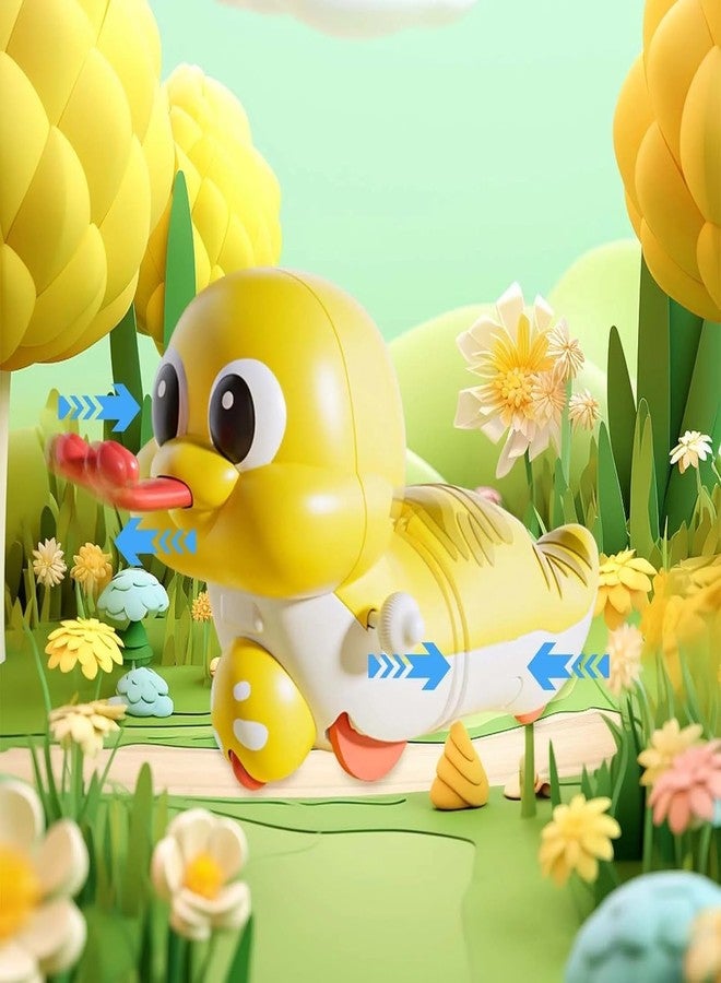 Claudelle Cute Wind up Duck Toy for Kids Manual Clockwork Walking Duck Colorful Cartoon Animal Toy for Toddlers and Children (Duck Toy_Yellow) - Image 4