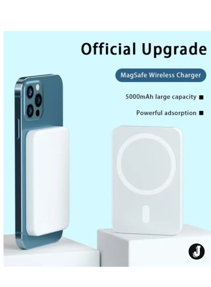 JAJEEK NEW MagSafe Wireless Power Bank for iPhone 16 Pro – 10,000mAh Portable Charger in White - Image 5