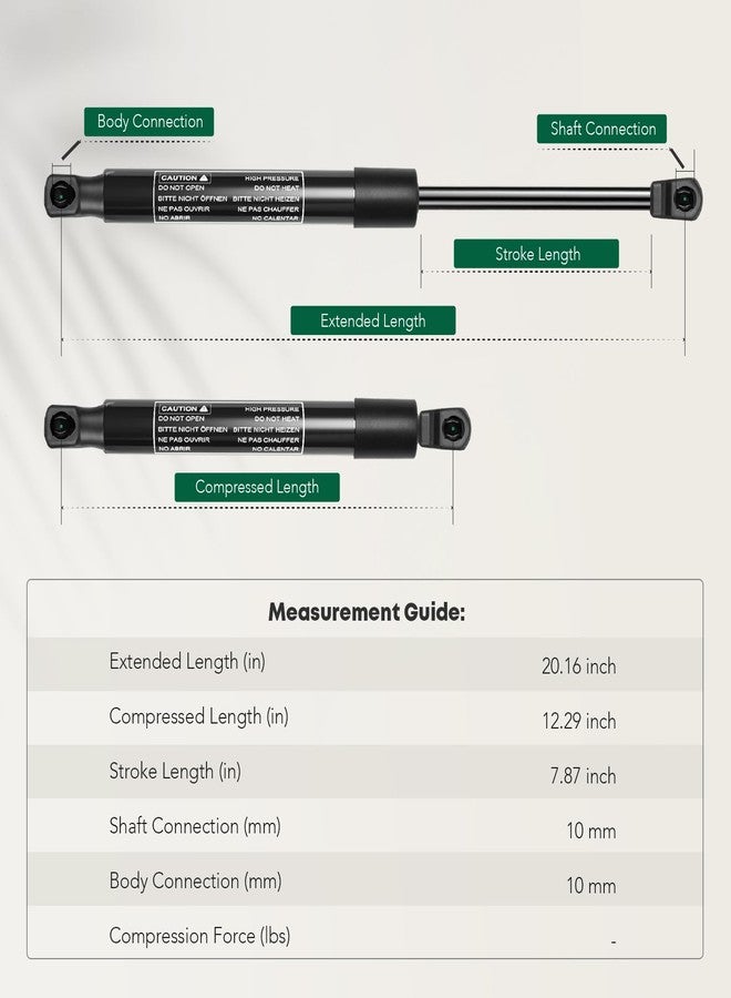 YHTAUTO مجموعة من قطعتين من دعامات رفع الباب الخلفي، نوابض غازية، وممتصات صدمات لسيارة فورد برونكو II موديلات 1984-1990 - Image 3
